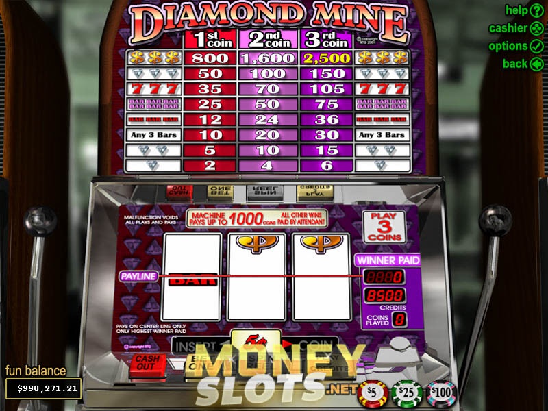 Diamond mine slot machine